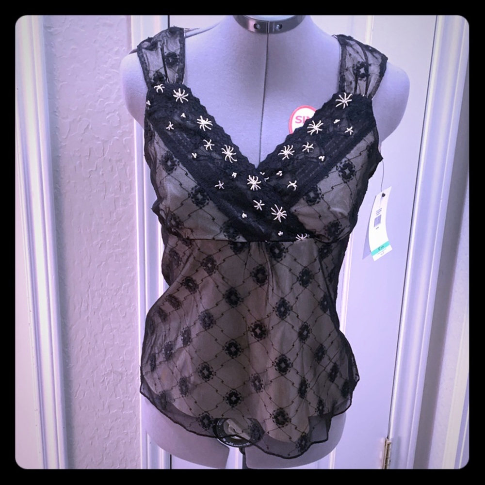 Nine & Co by Nine West lacey black top -Size 8P